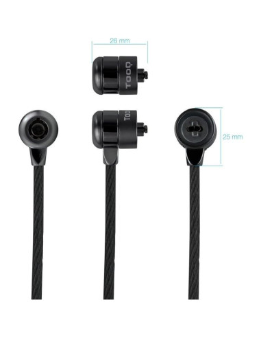 CABLE SEGURIDAD TOOQ PORTATIL CON LLAVE 1.5M BLACK