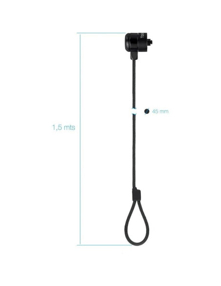 CABLE SEGURIDAD TOOQ PORTATIL CON LLAVE 1.5M BLACK