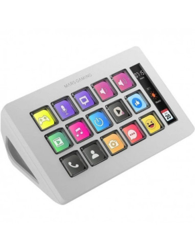 STREAM DECK SLIM MARS GAMING MSD-ONE | 15 TECLAS LCD | BLANCO