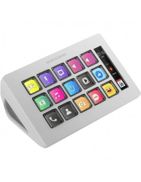 STREAM DECK SLIM MARS GAMING MSD-ONE | 15 TECLAS LCD | BLANCO