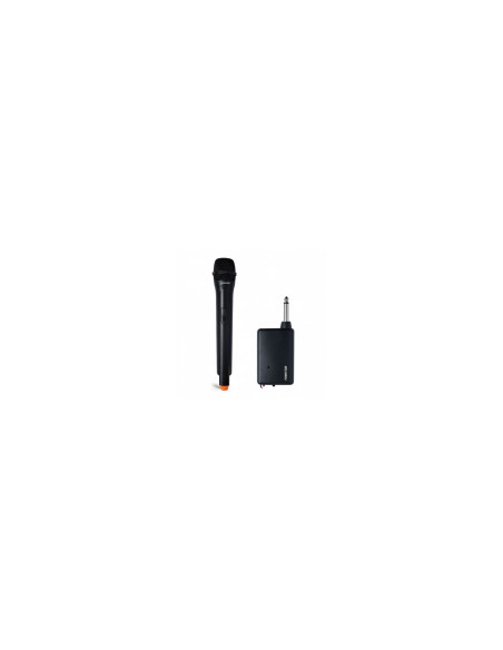 FONESTAR IK-163 MICROFONO INALAMBRICO DE MANO 2 CANALES CONEXION A AMPLIFICADOR NEGRO