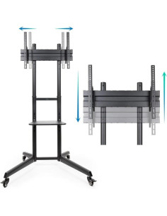 SOPORTE TV MONITOR TOOQ SUELO CON RUEDAS 37 - 70 50KG BLACK 2