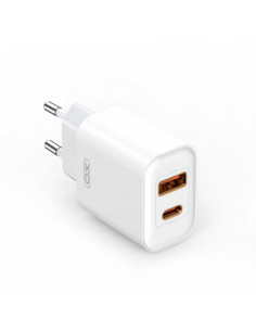 CARGADOR DE CORRIENTE CE12 20W 1 X TIPO C + 1 X USB XO BLANCO