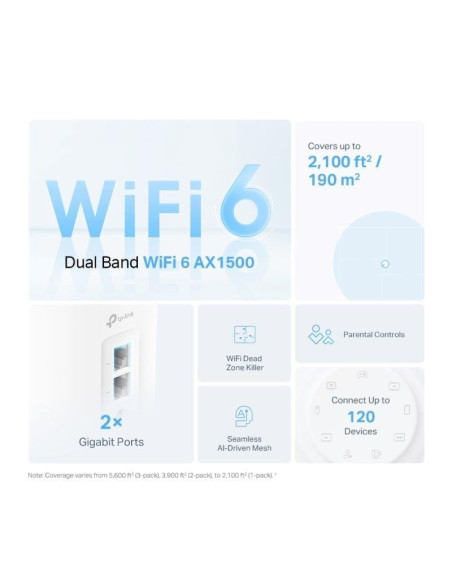 WIRELESS REPEATER TP-LINK AX1500 HOME MESH PACK 2 DECO X10