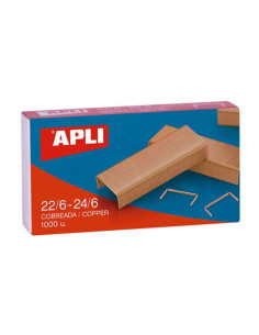 GRAPAS COBRE 22/6 - 24/6 CAJA 1000 UNIDADES GALVANIZADAS APLI
