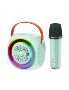 ALTAVOZ BLUETOOTH F42 + MICRÓFONO + EFECTOS LED AZUL XO
