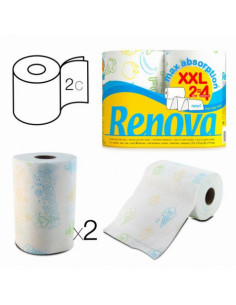 PACK 2 ROLLOS PAPEL DE COCINA AOBSORVENTE MAXI XXL RENOVA