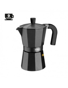 CAFETERA ALUMINIO 9 TAZAS VITRO NOIR NEGRO MONIX