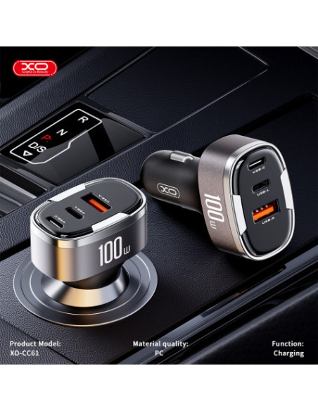 CARGADOR MECHERO CC61 3XUSB 100W XO