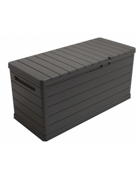 BAUL EXTERIOR 350 LITROS CON CERRADURA GRIS OSCURO ARTPLAST