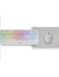 PACK GAMING TECLADO H-MEC | RATON | ALFOMBRILLA RGB BLANCO MCP124