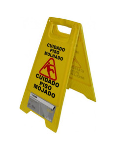 SEÑAL PISO MOJADO 20x29x61cm MADER