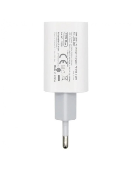 CARGADOR SMARTPHONE/TABLET AISENS A110-0537 USB-C 20W WHITE