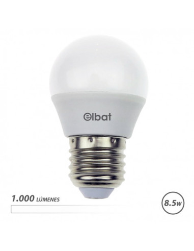 BOMBILLA LED G45 | 8.5W | 1000LM | E27 | LUZ BLANCA | ELBAT