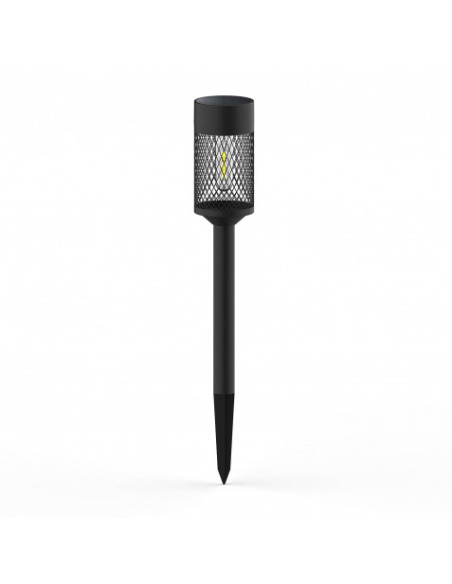 ESTACA SOLAR CON MALLA DE ACERO LUZ CALIDA 72X72MM