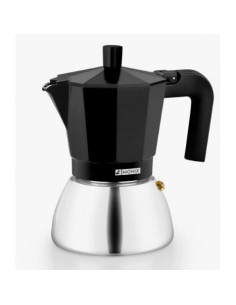 CAFETERA ITALIANA 6 TAZAS INDUCCION INOX NEGRA MONIX