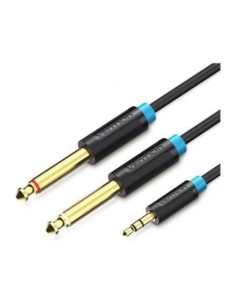 CABLE ESTEREO VENTION JACK 3.5/M - 2X JACK 6.5/M 2M BLACK 2