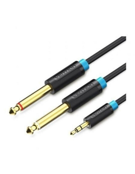 CABLE ESTEREO VENTION JACK 3.5/M - 2X JACK 6.5/M 2M BLACK