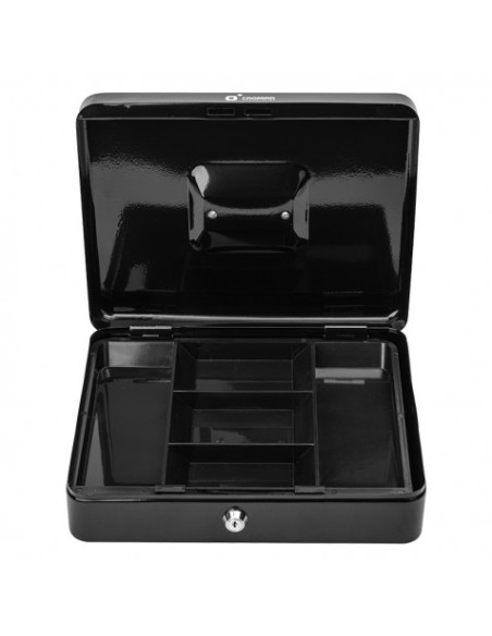 CAJA DE CAUDALES METÁLICA CON LLAVE 9X30X24CM 5 COMPARTIMENTOS CROMAD