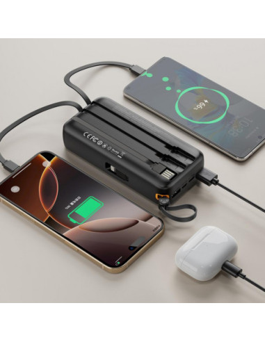 POWERBANK 20000MAH 3 SALIDAS NEGRO PR278 XO
