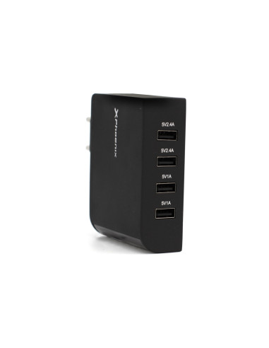 Cargador adaptador pared phoenix universal 4x usb 5.1v 2.1a negro PHMULTIUSBCHARGER