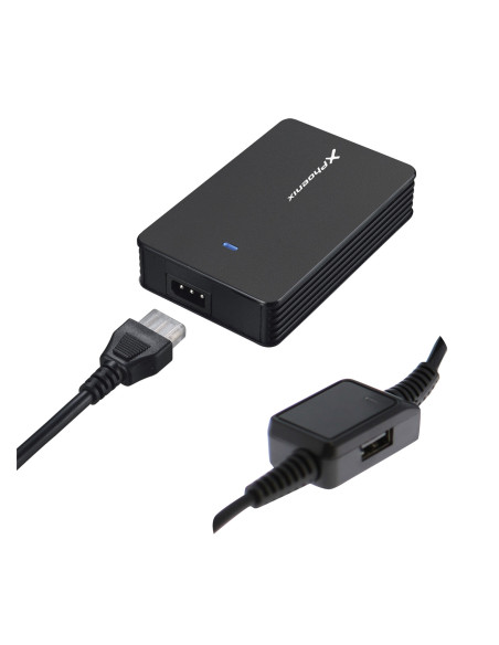 Cargador adaptador de corriente phoenix universal automatico 40w para portatiles y netbooks con puerto usb negro PHCHARGER40+