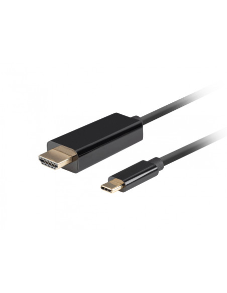 Lanberg CA-CMHD-10CU-0030-BK adaptador de cable de vÍ­deo 3 m USB Tipo C HDMI