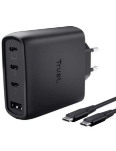 CARGADOR TRUST MAXO 3XUSB-C 1XUSB-A 65W + CABLE USB-C 2M BLACK
