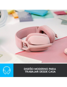 AURICULARES + MICROFONO LOGITECH ZONE VIBE 100 BLUETOOTH 5.2 ROSE 2