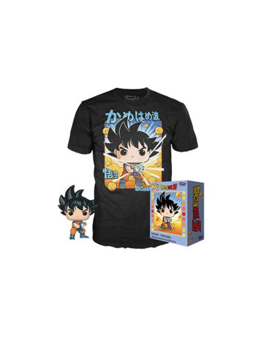 Pop & tee dragon ball z goku kamehameha funko + camiseta talla l ut - 56667l