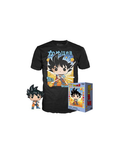 Pop & tee dragon ball z goku kamehameha funko + camiseta talla l ut - 56667l