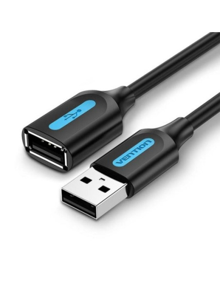 CABLE ALARGADOR USB-A 2.0 VENTION TIPO USB-A/M - USB-A/H 480MBPS 1M BLACK