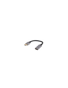 Lanberg AD-DP-HD-04 adaptador de cable de vídeo 0,2 m DisplayPort HDMI Plata, Negro