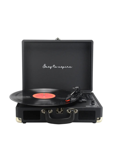 Prixton VC400 Tocadiscos Maletín con Grabación a USB, y Salids Aux y RCA Negro