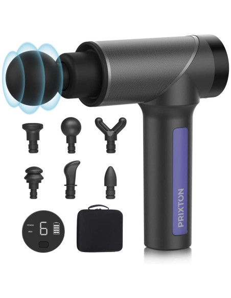 Prixton Pistola de Masaje Gun Fit MGF100 con 9 velocidades y 3.300rpm