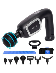 Prixton Pistola de Masaje Power Flex con 6 Velocidades, 7 Cabezales 7 2.800rpm