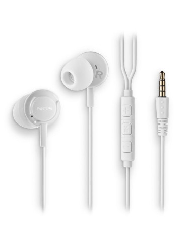 AURICULARES + MICROFONO NGS DRIFT IN EAR JACK 3,5MM WHITE