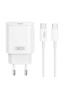 CARGADOR DE CORRIENTE CE25 25W 1 X TIPO C + CABLE TIPO C- TIPO C 1 METRO XO