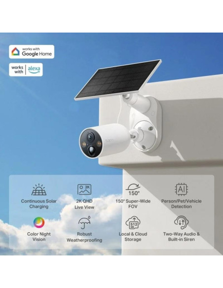 CAMARA IP TP-LINK TAPO C425 2K QHD IP65 EXTERIOR + PANEL SOLAR