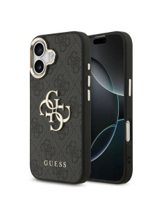 FUNDA GUESS PARA IPHONE 17 EFECTO PIEL Y LOGOTIPO NEGRA
