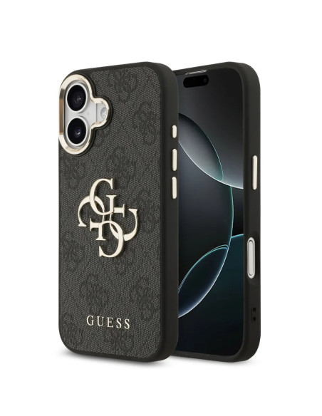 FUNDA GUESS PARA IPHONE 17 EFECTO PIEL Y LOGOTIPO NEGRA