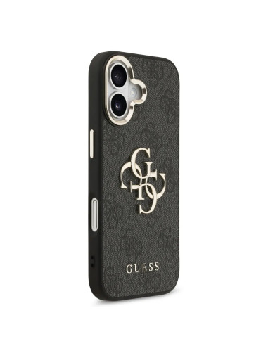 FUNDA GUESS PARA IPHONE 17 EFECTO PIEL Y LOGOTIPO NEGRA
