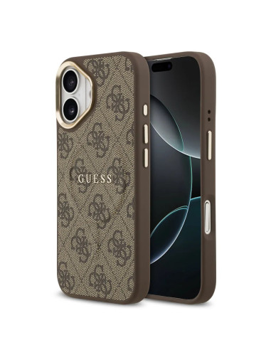 FUNDA GUESS IPHONE 17 EN POLIPIEL MARRÓN CON MAGSAFE Y LOGO