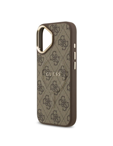 FUNDA GUESS IPHONE 17 EN POLIPIEL MARRÓN CON MAGSAFE Y LOGO