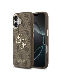 FUNDA GUESS IPHONE 17 EFECTO PIEL Y LOGOTIPO MARRÓN 2