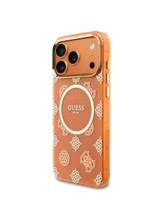 FUNDA IPHONE 17 PRO MAX NARANJA CON MAGSAFE MULTILOGO GUESS