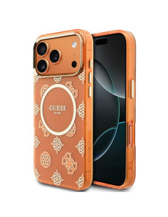 FUNDA IPHONE 17 PRO MAX NARANJA CON MAGSAFE MULTILOGO GUESS 2