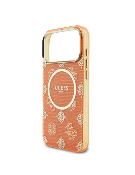 FUNDA IPHONE 17 PRO MAX NARANJA CON MAGSAFE MULTILOGO GUESS