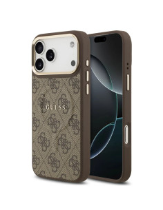 FUNDA IPHONE 17 PRO MAX MARRÓN POLIPIEL CON MAGSAFE Y LOGO 2