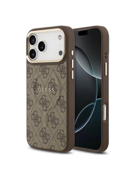 FUNDA IPHONE 17 PRO MAX MARRÓN POLIPIEL CON MAGSAFE Y LOGO